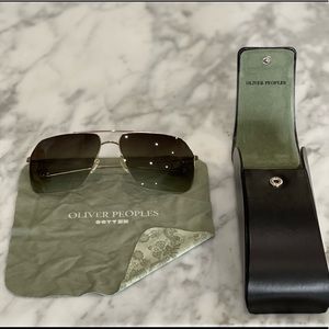 Oliver Peoples Bechet G Aviator Style Sunglasses